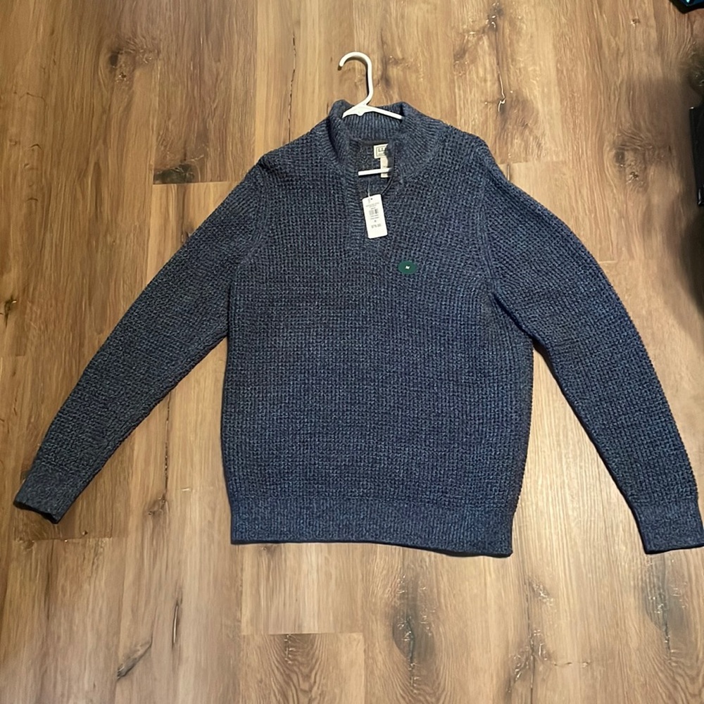 NWT L.L. Bean knit quarter zip, medium